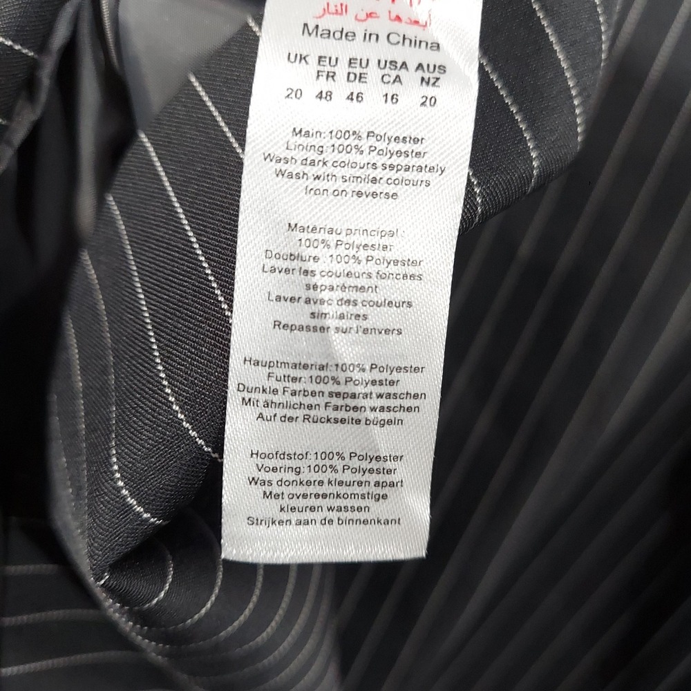 Boohoo Blazer Womens 16 Plus Gray Pinstripe‎ Cropped Lined Jacket - Picture 2 of 10